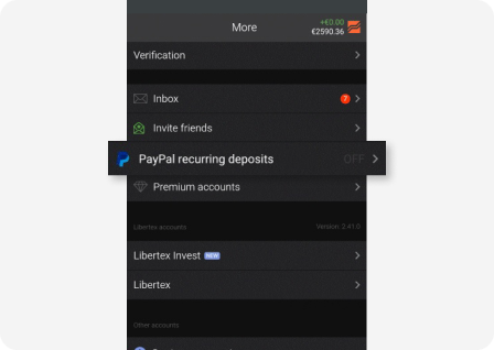 PayPal recurring deposits