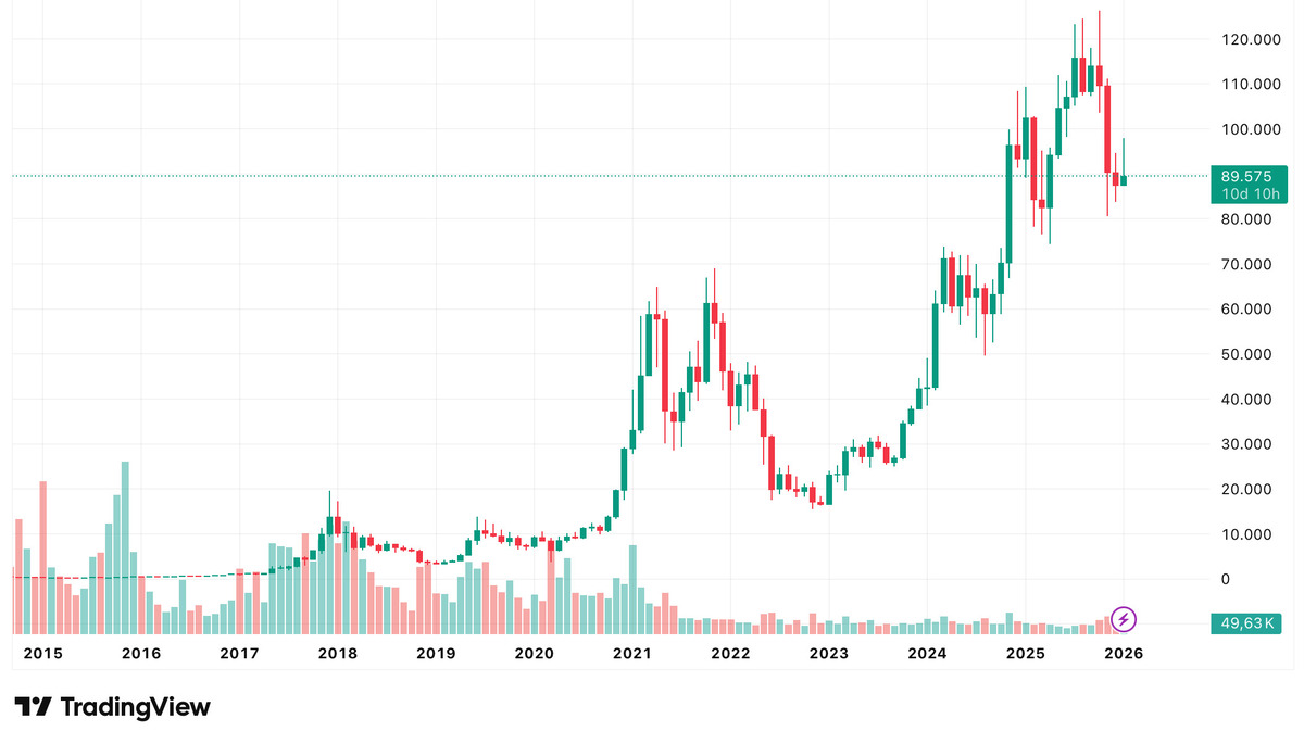 Grafico dei Prezzi Bitcoin per 10 anni