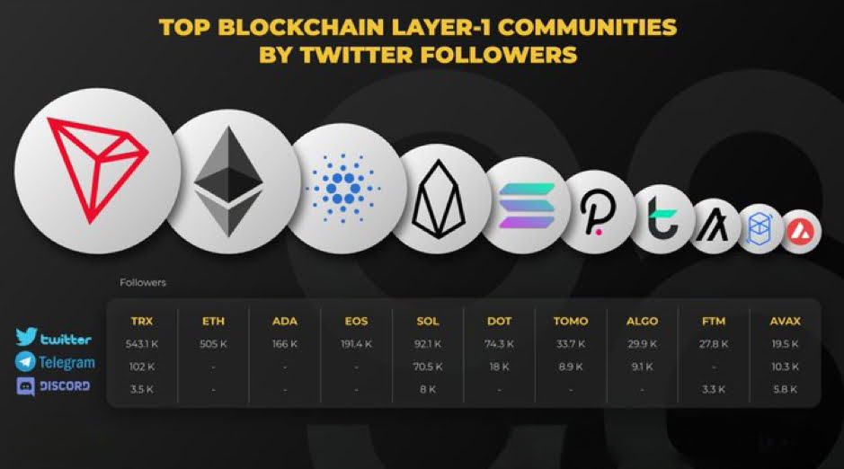Twitter-Statistiken der Blockchain-Community