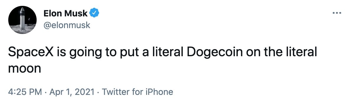 Ein weiterer Tweet von Elon Musk über Dogecoin