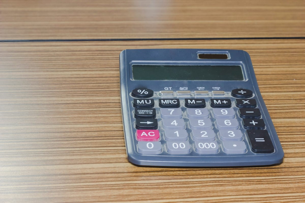 stack banknote calculator concept idea