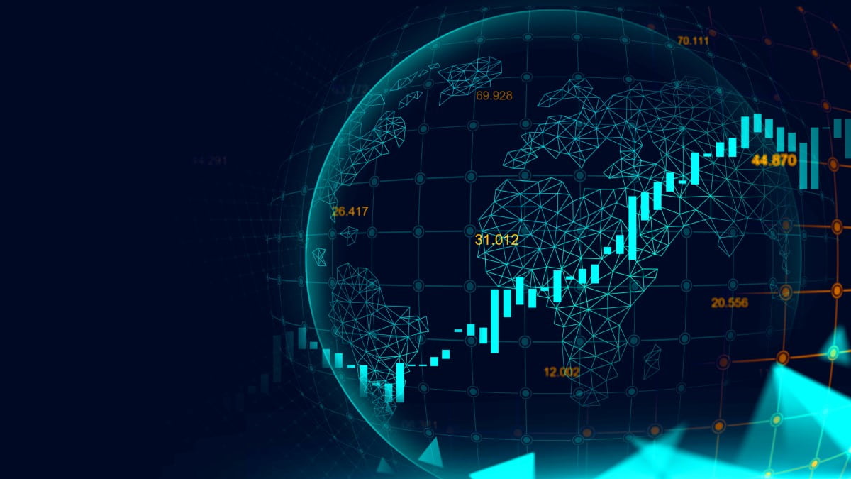 bourse forex trading graphique futuriste