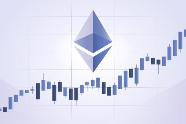 Ethereum logo and bullish graph